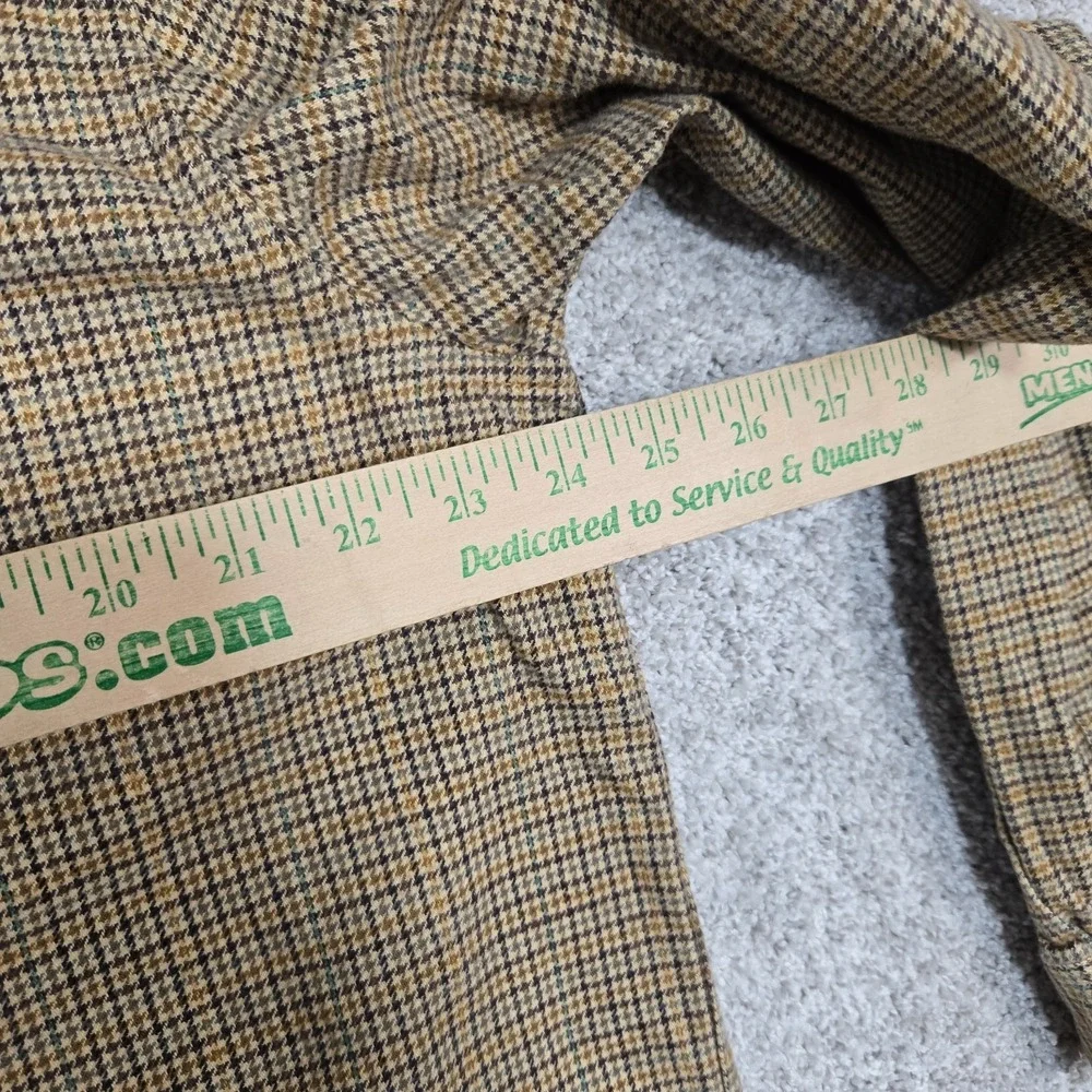 L.L. Bean shirt Men's Large Long Sleeve brown tan Gray Houndstooth RARE - Picture 5 of 8
